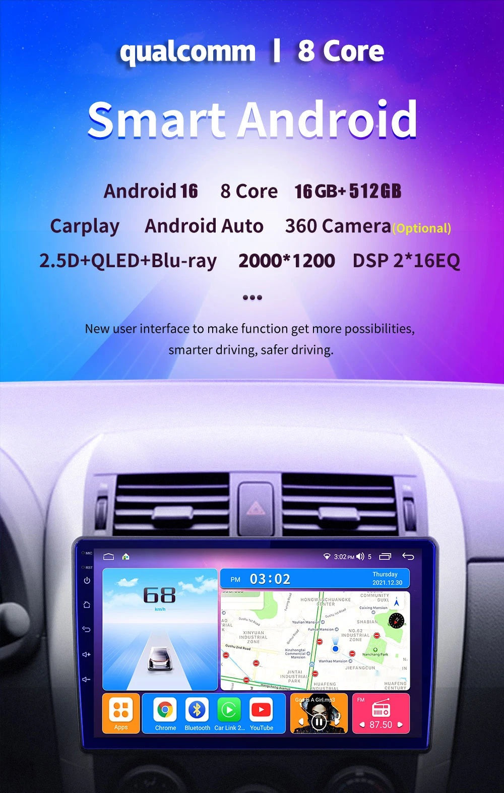 9" Touchscreen CarPlay Android Auto Stereo Chevy Silverado 2014-2018 - image 9