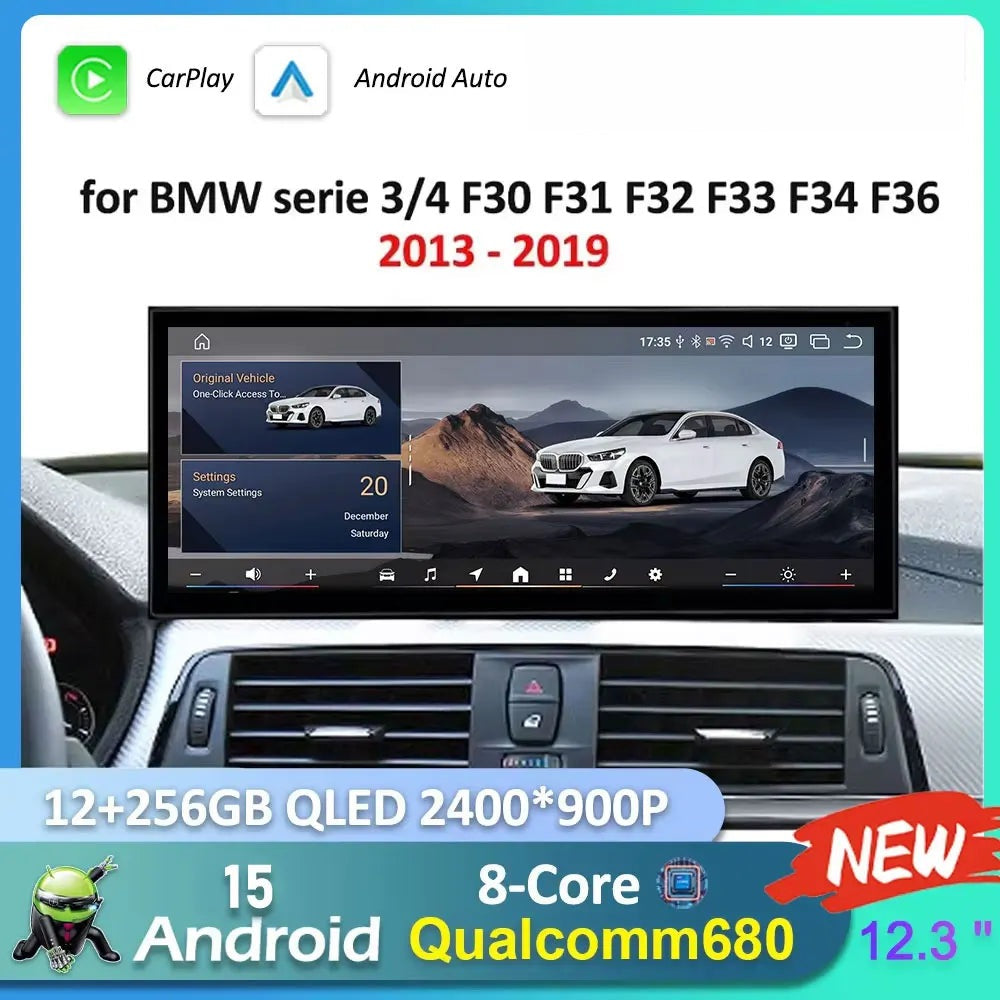 BMW 3/4 Series Android 15 Multimedia Player with CarPlay (F30-F36)