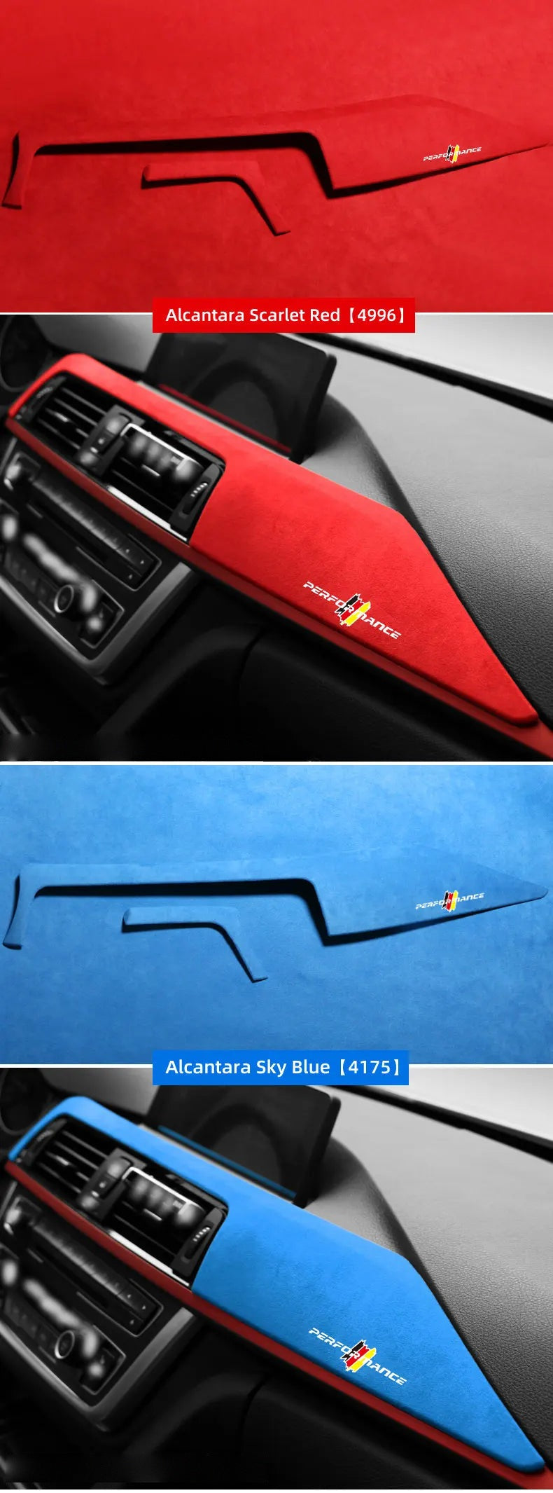 Suede Dashboard Panel Cover Trim for BMW 3 Series F30 and 4 Series