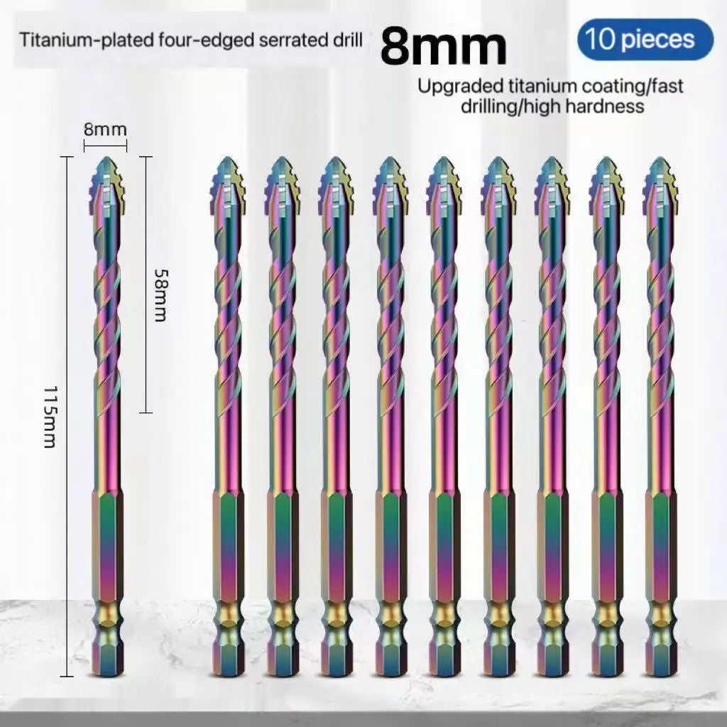 3-12mm Four-Edge Serrated Drill Bit Set for Glass, Tile, Concrete & Metal