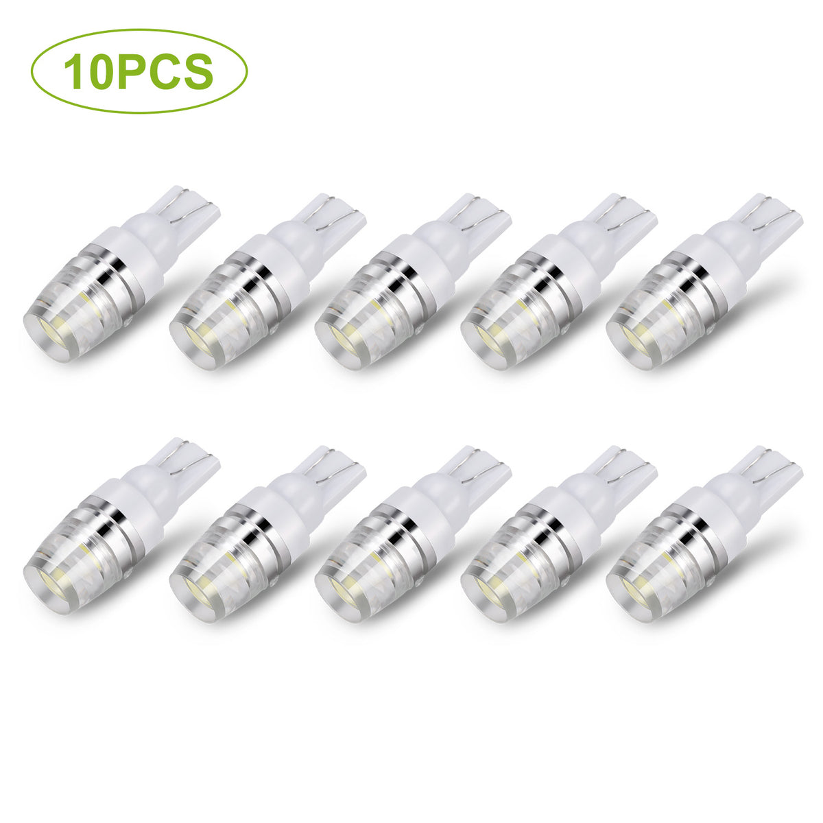 T10 194 LED wedge base bulbs 10 pack xenon white