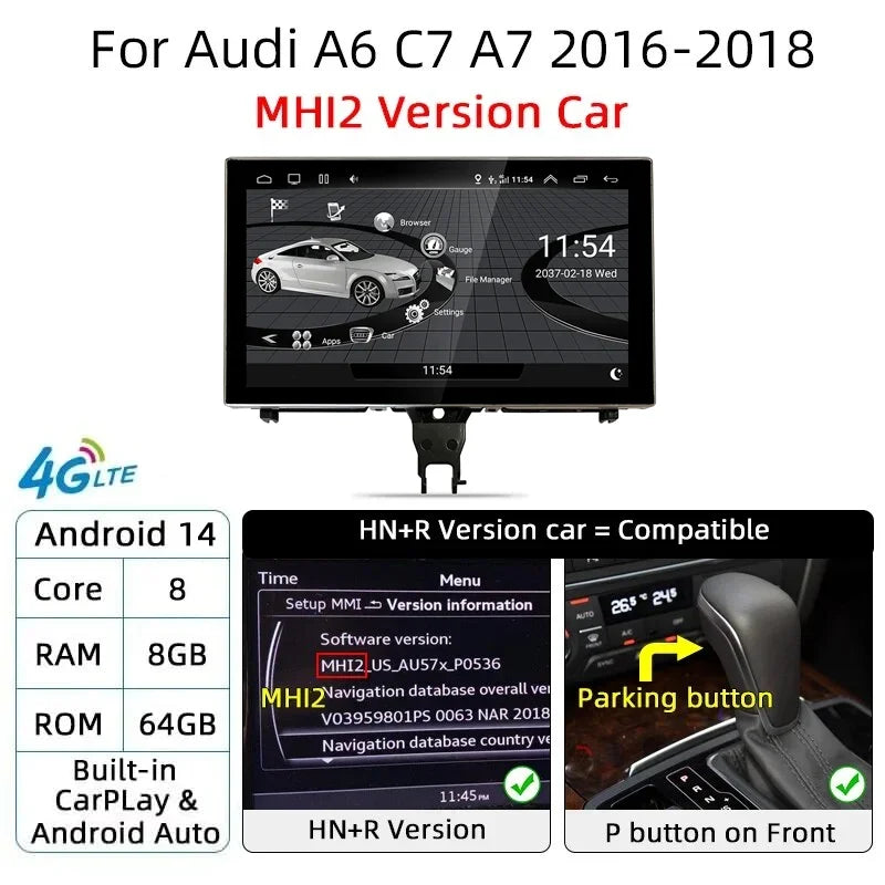Audi A6/A7 2012-2018 Android 14 Car Multimedia Player 9-Inch - image 8