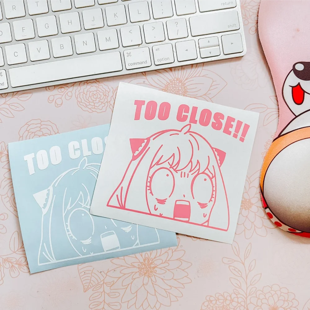 Too Close Anime Die-Cut Vinyl Decal for Car Rear Window