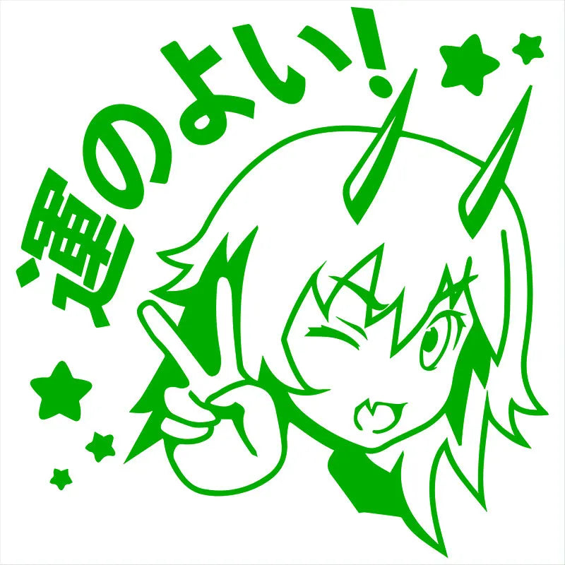 Cartoon Girl Reflective Car Window Sticker, 15x15 cm