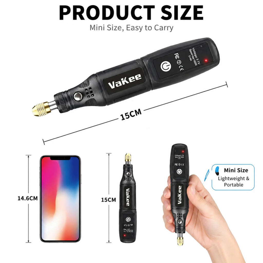 Mini Electric Drill USB Rechargeable Cordless Engraving Pen Dremel Tools Rotary Tool Cordless Hand Drill Mini Polisher for Hand