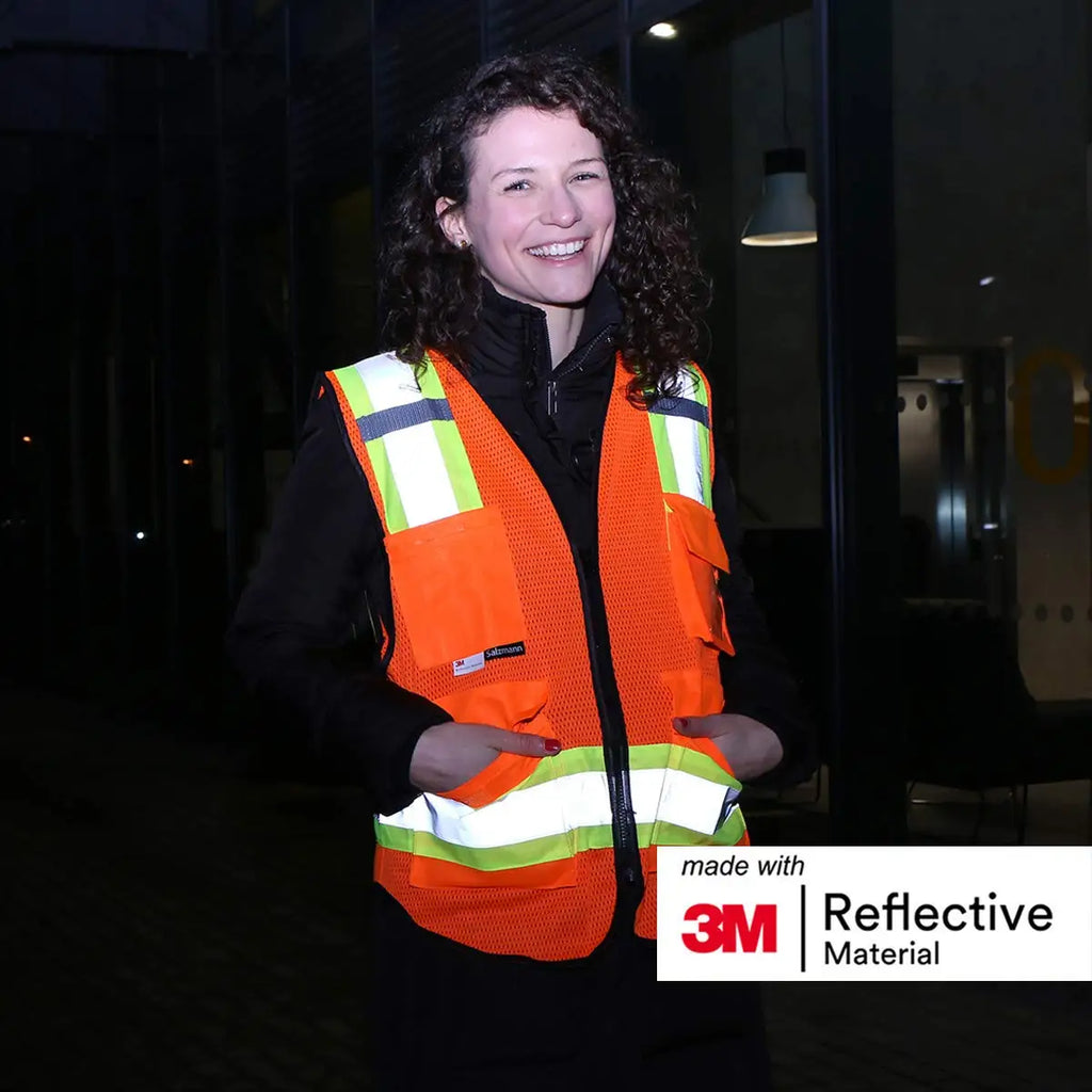 Salzmann 3M High Visibility Safety Vest - Multi-Pocket Hi-Vis Safety Gear with 3M Material - Ideal for Work, Roadside Use