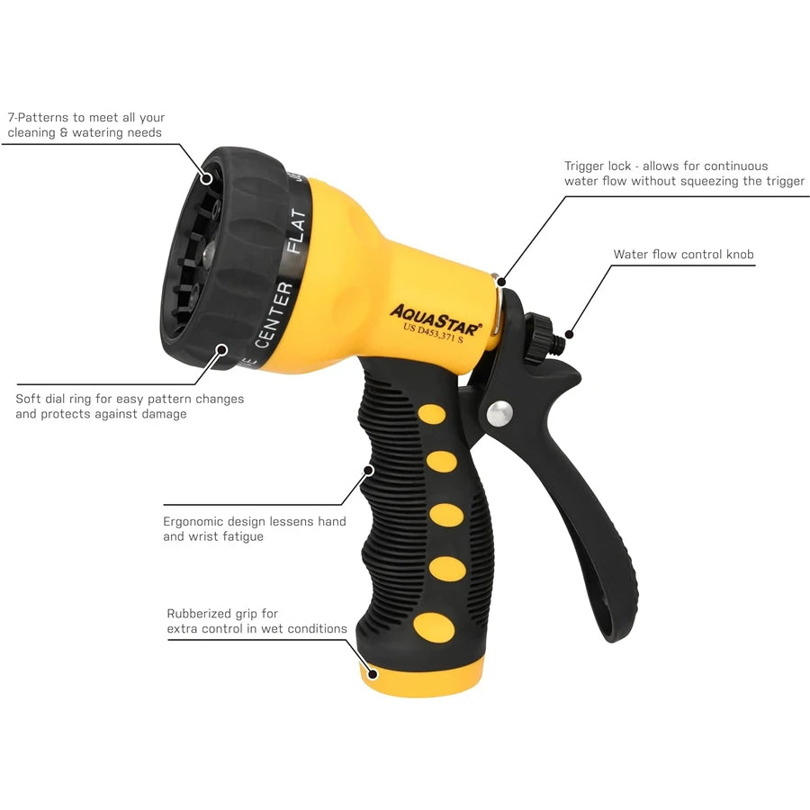 Garden Hose Nozzle Spray Nozzle Heavy Duty Watering Patterns Watering Plants Lawn Garden Washing Cars Cleaning Showering Pets