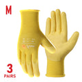 3 Pairs Heavy Duty Nitrile Foam Work Gloves Anti-Slip, Breathable & Flexible for Gardening ,Automotive, Mechanics