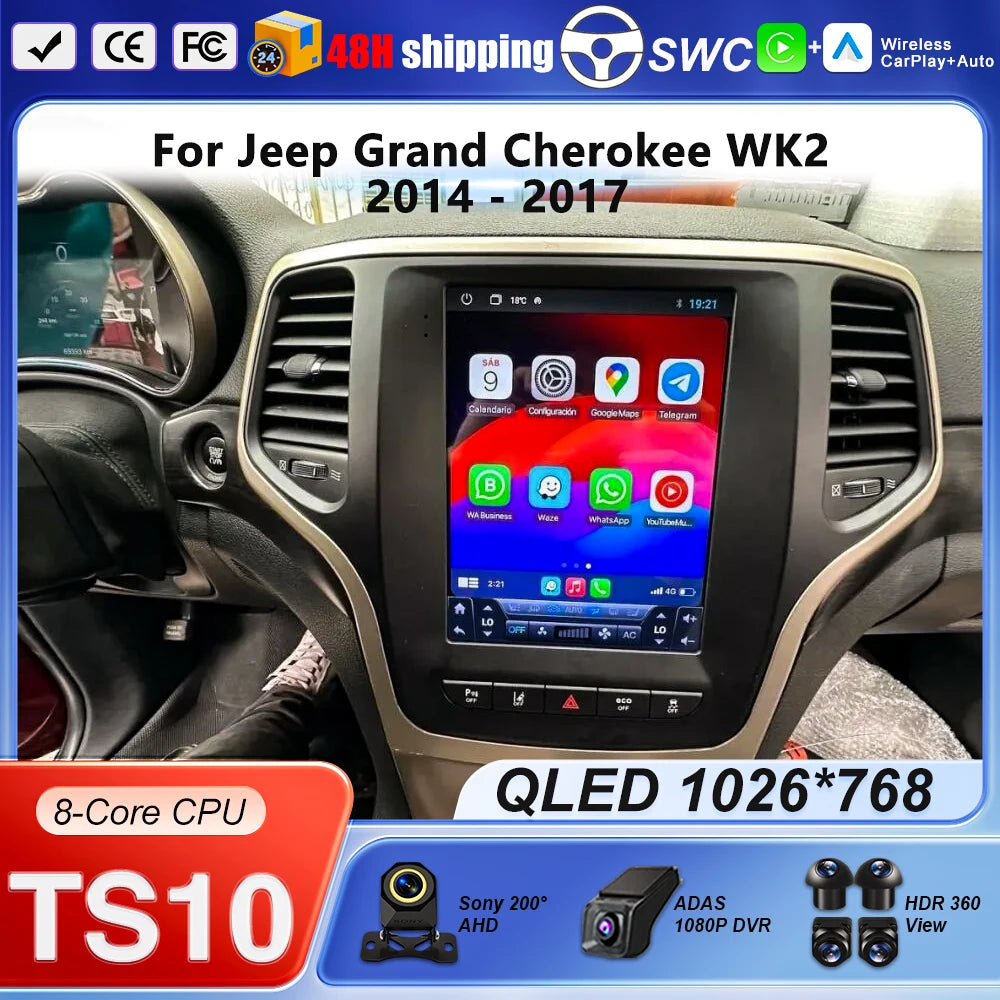 9.7-Inch Android 12 Car Radio for 2014-2017 Jeep Grand Cherokee