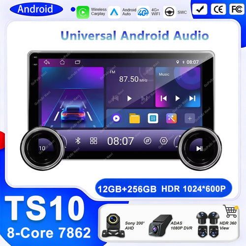 10-Inch Android Car Stereo with GPS, Bluetooth & CarPlay
