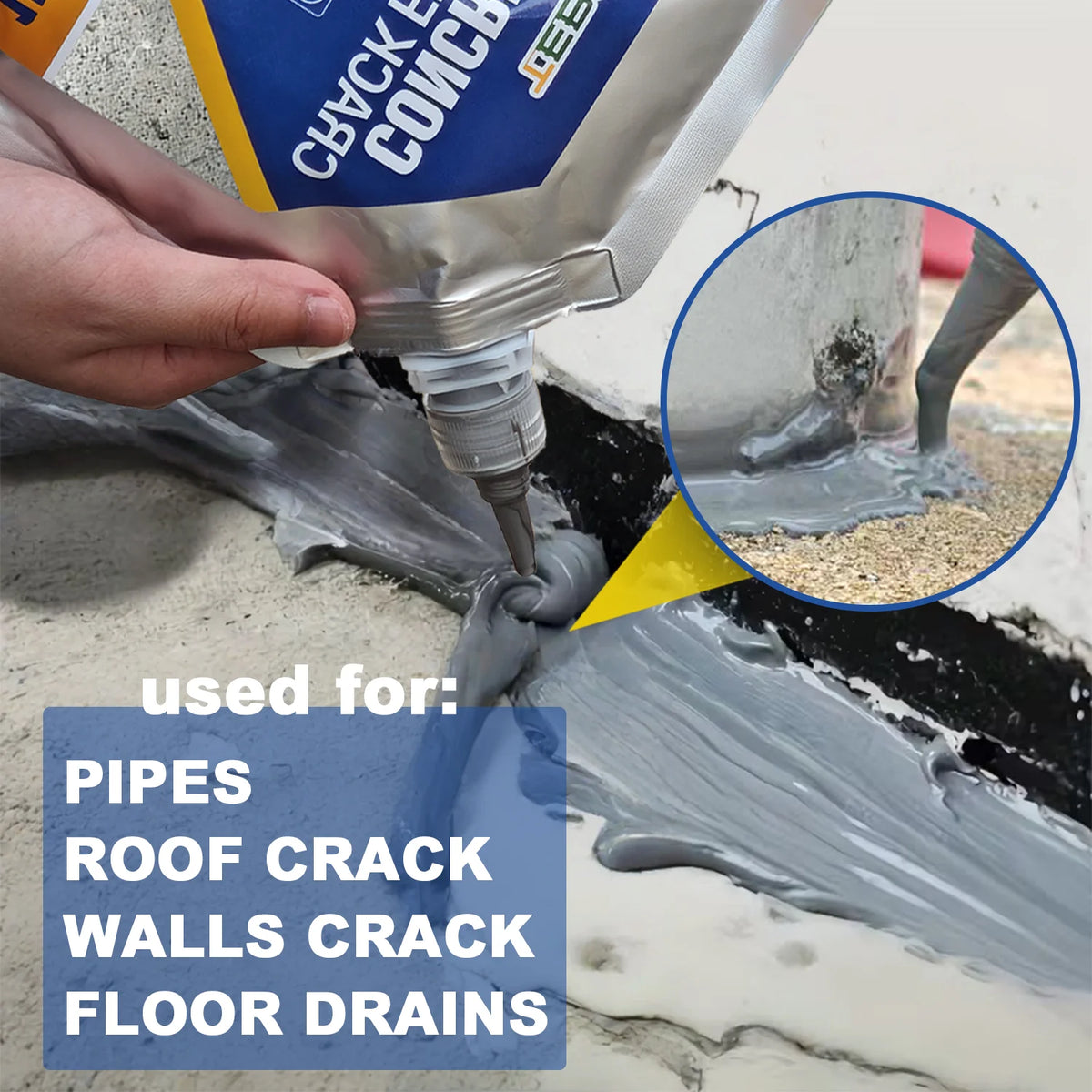 Asphalt and concrete crack filler, driveway repair sealant in 200ml and 500ml