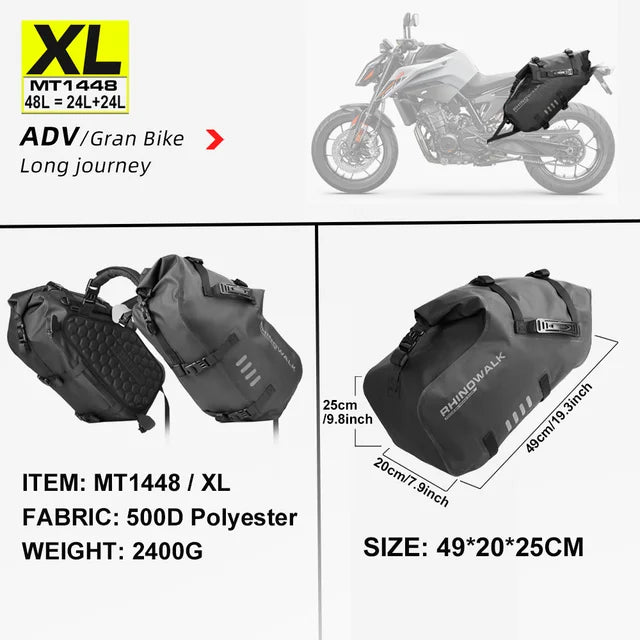 Rhinowalk Waterproof Motorcycle Side Bags 18-48L - image 34