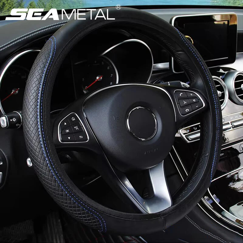 Full-Wrapped Car Steering Wheel Cover Anti-Slip Wear-Resistant Universal 37-39cm