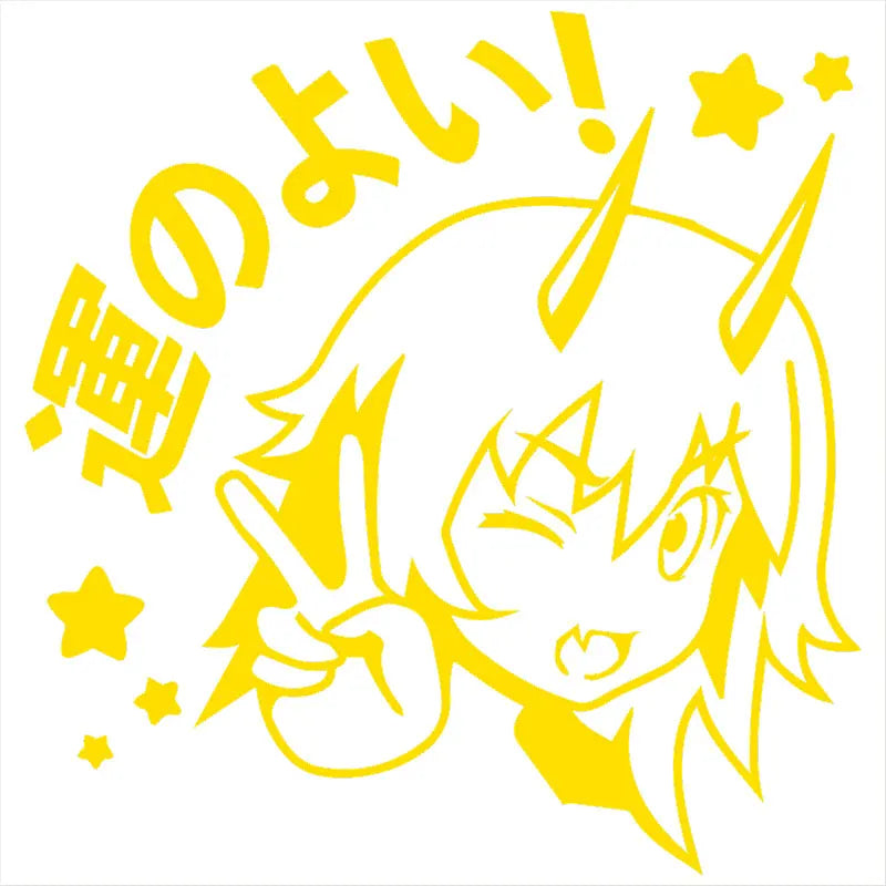 Cartoon Girl Reflective Car Window Sticker, 15x15 cm