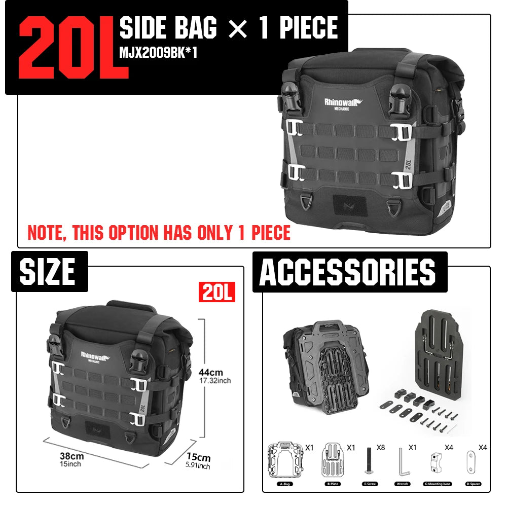 Rhinowalk 35L Quick-Release Waterproof Motorcycle Saddlebag - image 41