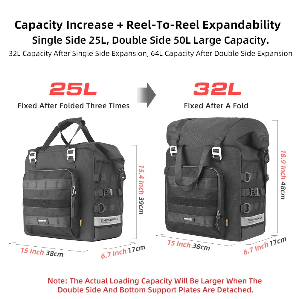 Rhinowalk 25-32L Quick-Release Expandable Tail Bag - image 4