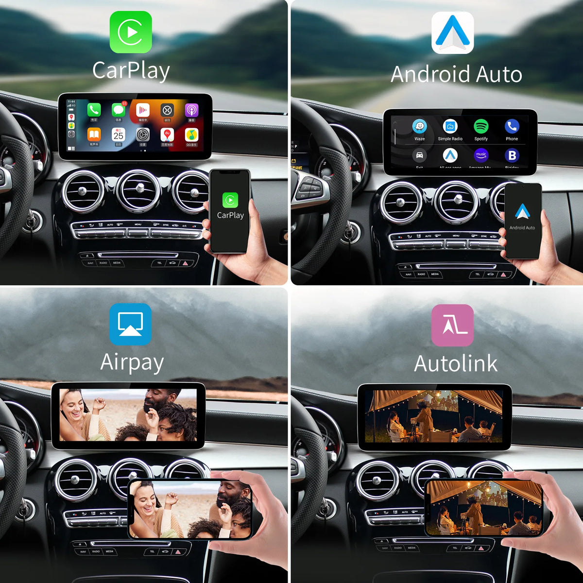 12.3'' Wireless CarPlay & Android Auto Screen for Mercedes-Benz - image 3