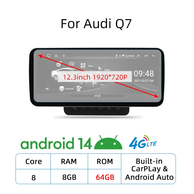 Android 14 Multimedia Player for Audi A4 A5 A6 Q7 - image 10