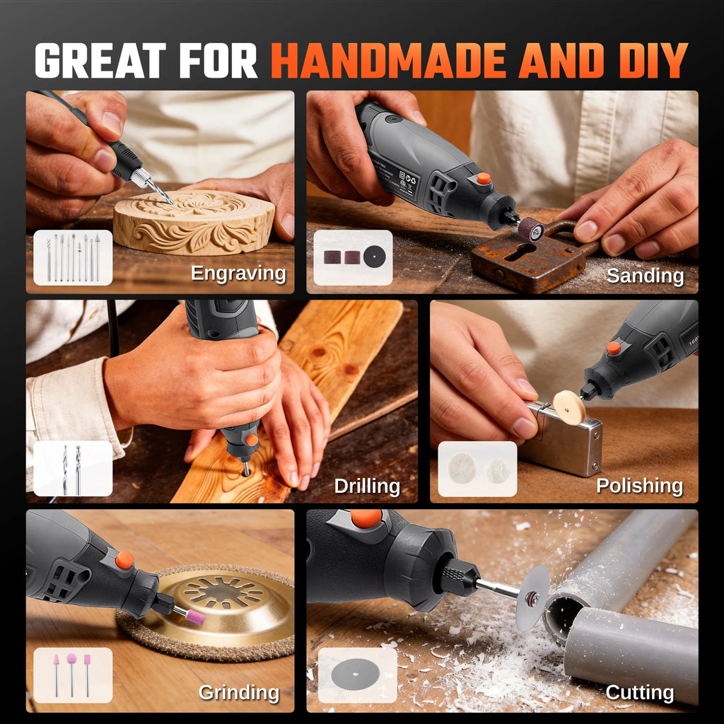 Rotary Tool Kit,Corded Power Rotary with Flex Shaft & 160 Accessories Tools for Handmade Crafting Projects and DIY Electric Drill Set
