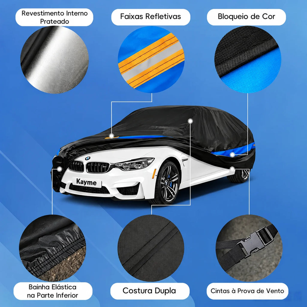 Kayme Waterproof Full Car Cover, 190T Anti-UV - image 3