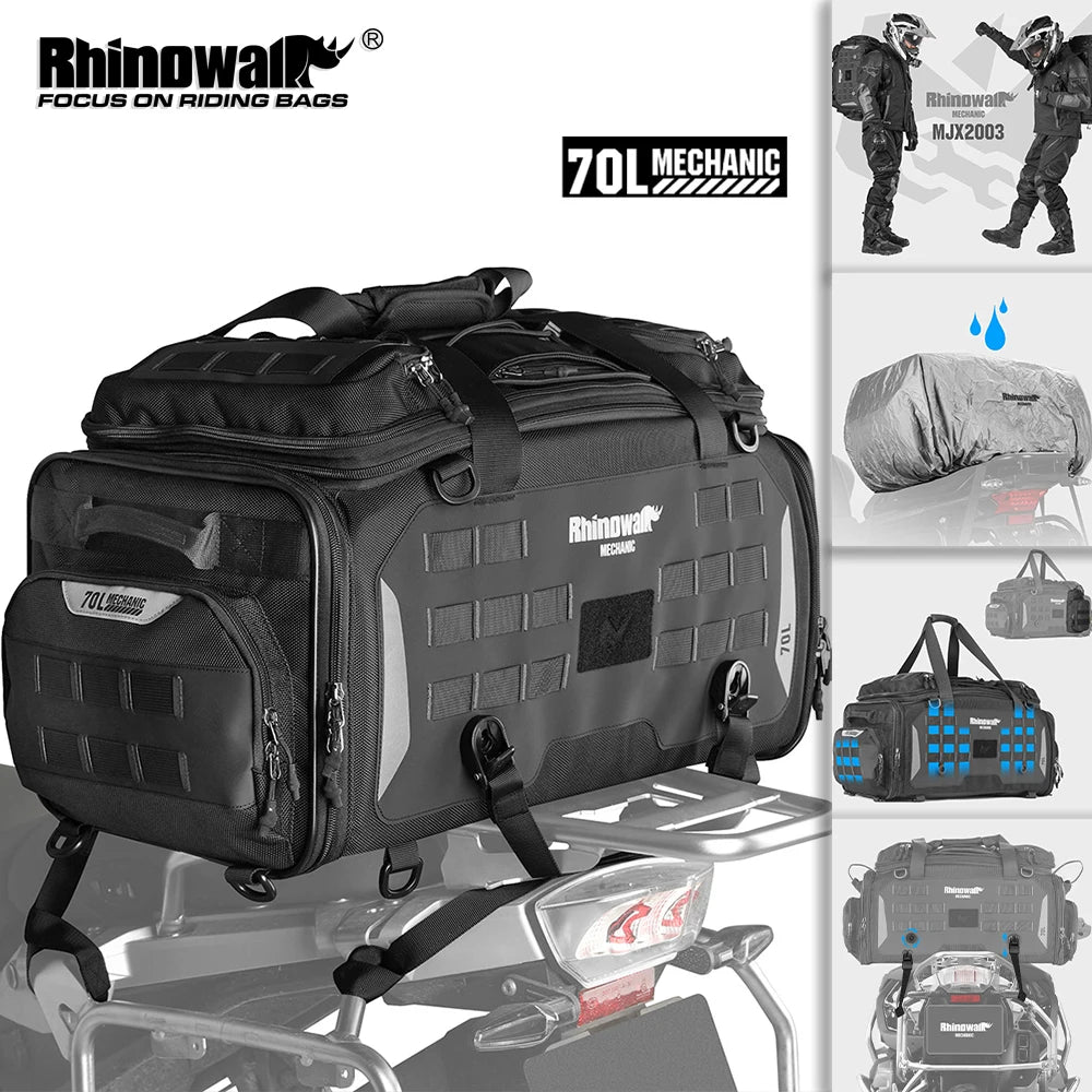 Rhinowalk 70L Magnetic Motorcycle Saddle Bag