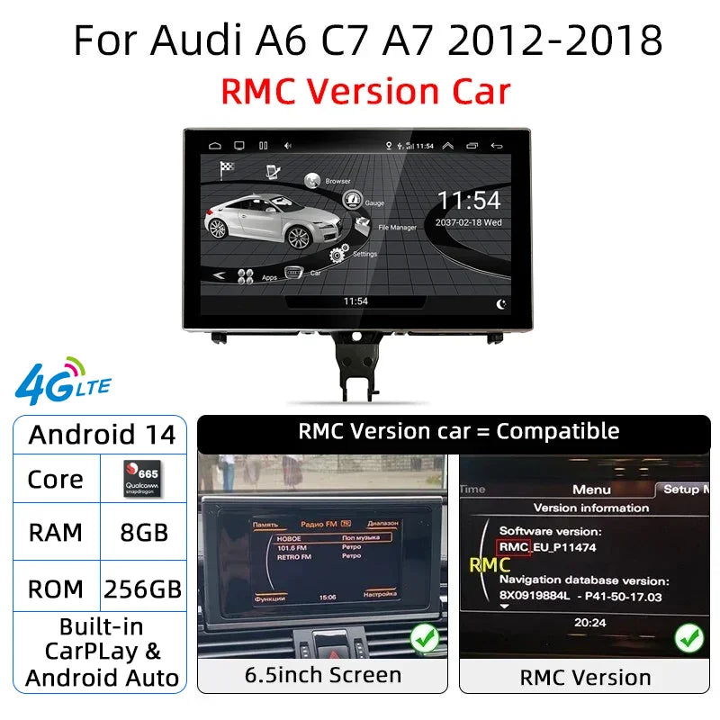 Audi A6/A7 2012-2018 Android 14 Car Multimedia Player 9-Inch - image 13
