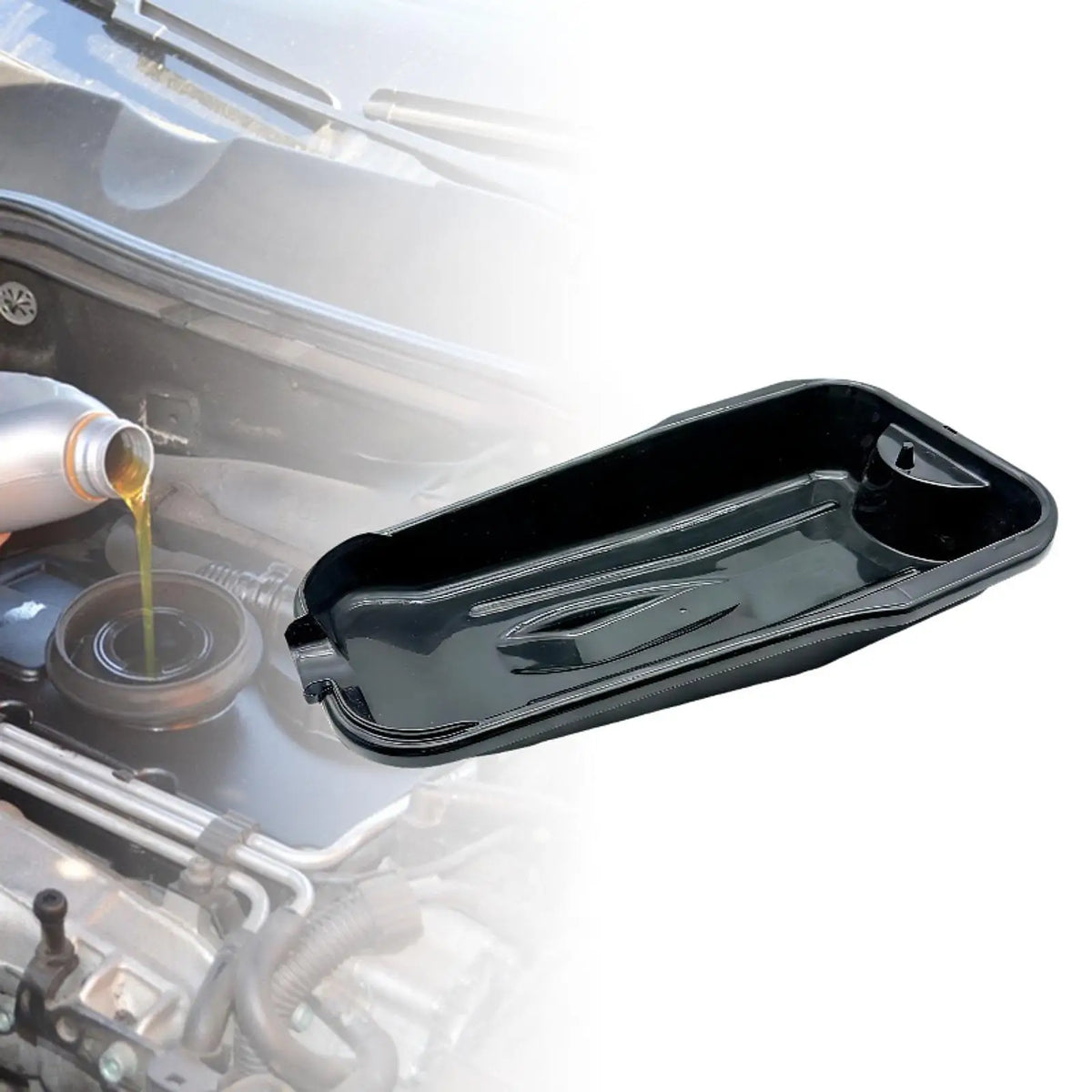 Oil Drain Pan Oil Drips Catcher Pan Universal Auto Repair Basin Oil Resistant Sturdy Oil Change Container for Garage Car Repair