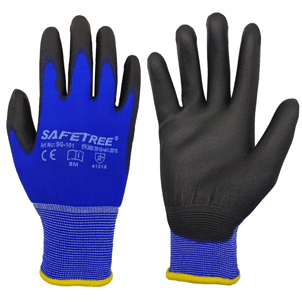 SAFETREE Nylon Liner PU Coated Work Glove PPE Work Gloves CE EN388 - image 5