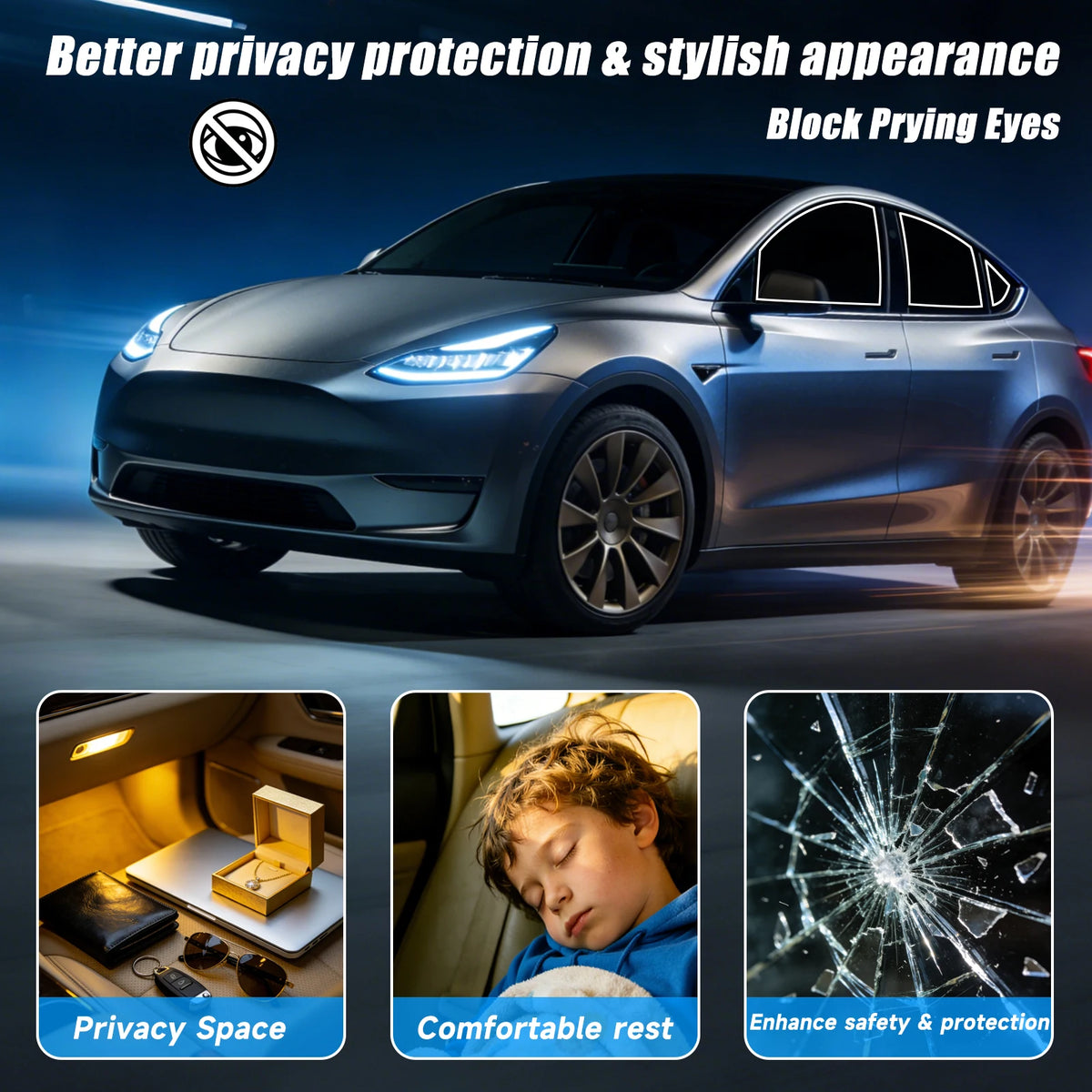 Precut Window Tint for Tesla Cybertruck Accessories 2024-2026 Sun Shade Uv Block Heat Glare 2Ply Window Protector Privacy Films