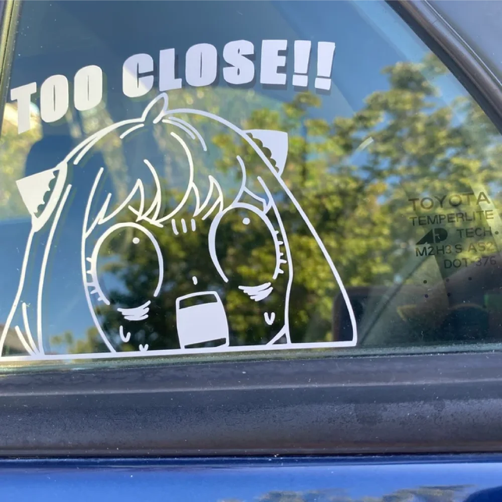 Too Close Anime Die-Cut Vinyl Decal for Car Rear Window - view 2