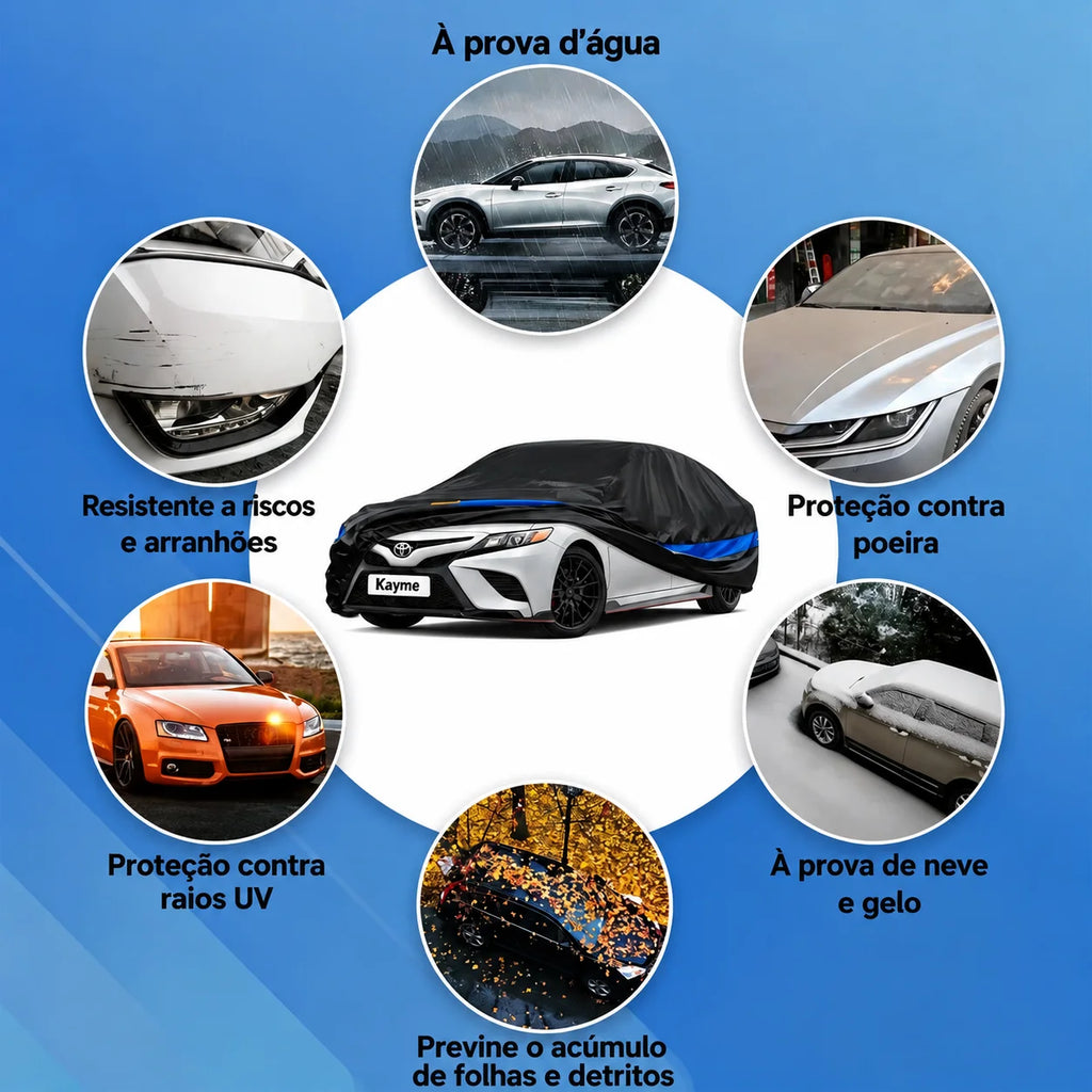 Kayme Waterproof Full Car Cover, 190T Anti-UV - image 13