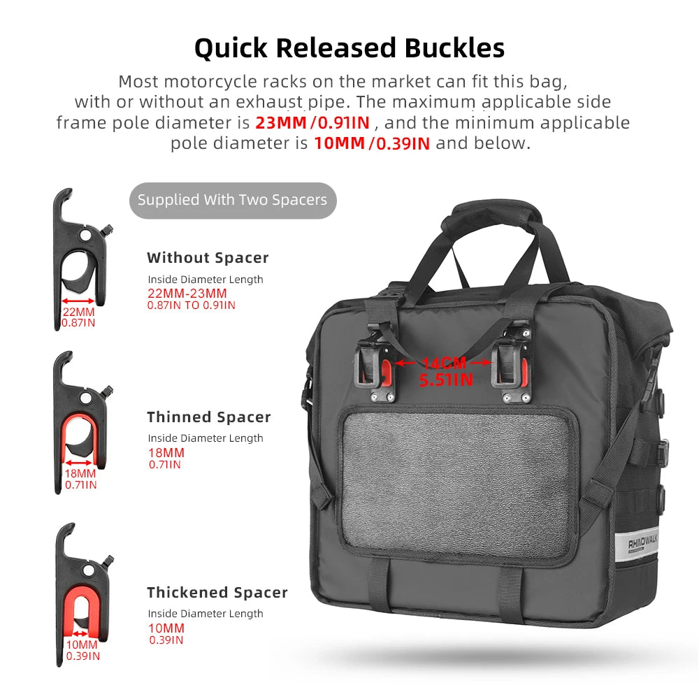 Rhinowalk 25-32L Quick-Release Expandable Tail Bag - image 3