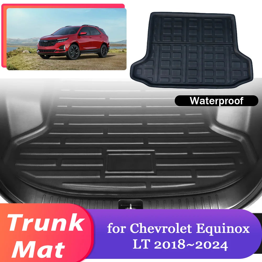Car Trunk Mat for Chevrolet Equinox LT 2018~2024 2019 2020 Luggage Waterproof Rug Cargo Boot Pad Liner Carpet Cover Accessories