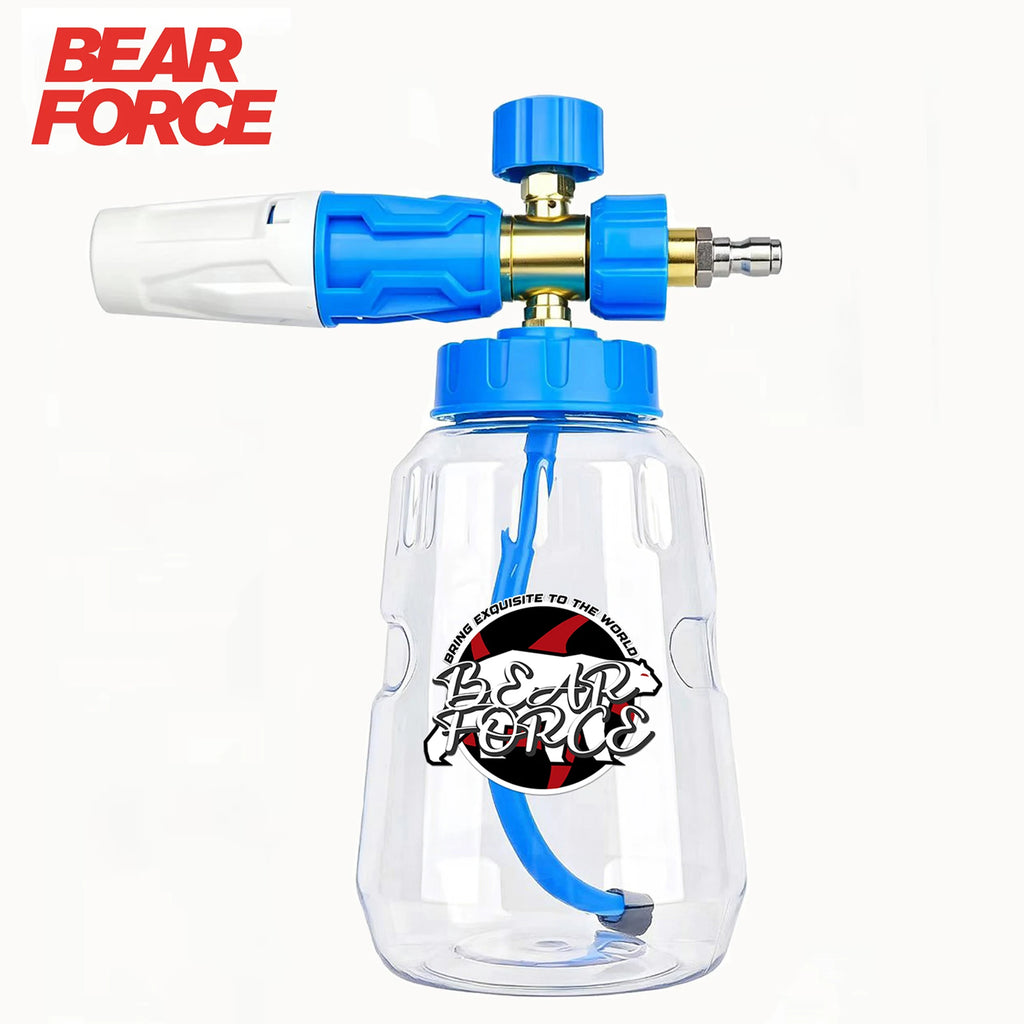 Foam Cannon Foam Generator 1L, Foam Blaster Wide Neck Adjustable Snow Foam Lance for Pressure Washer with 1/4" Quick Connector