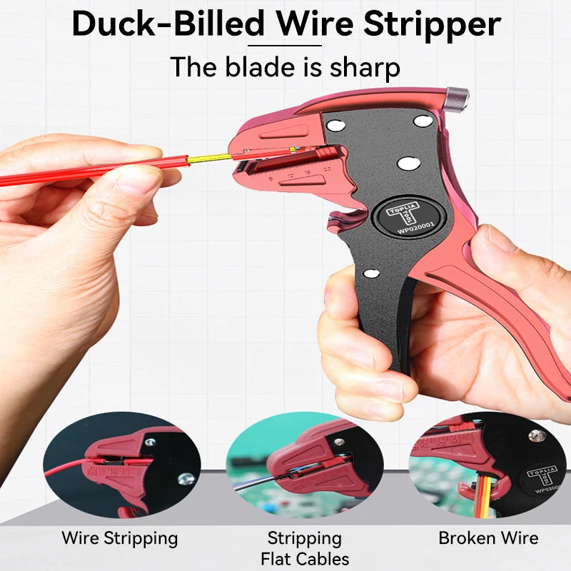Multifunctional Duckbill Wire Stripper Automatic Wire Stripper Length Adjustable Flat Wire Cutter Wire Stripper For Electrician