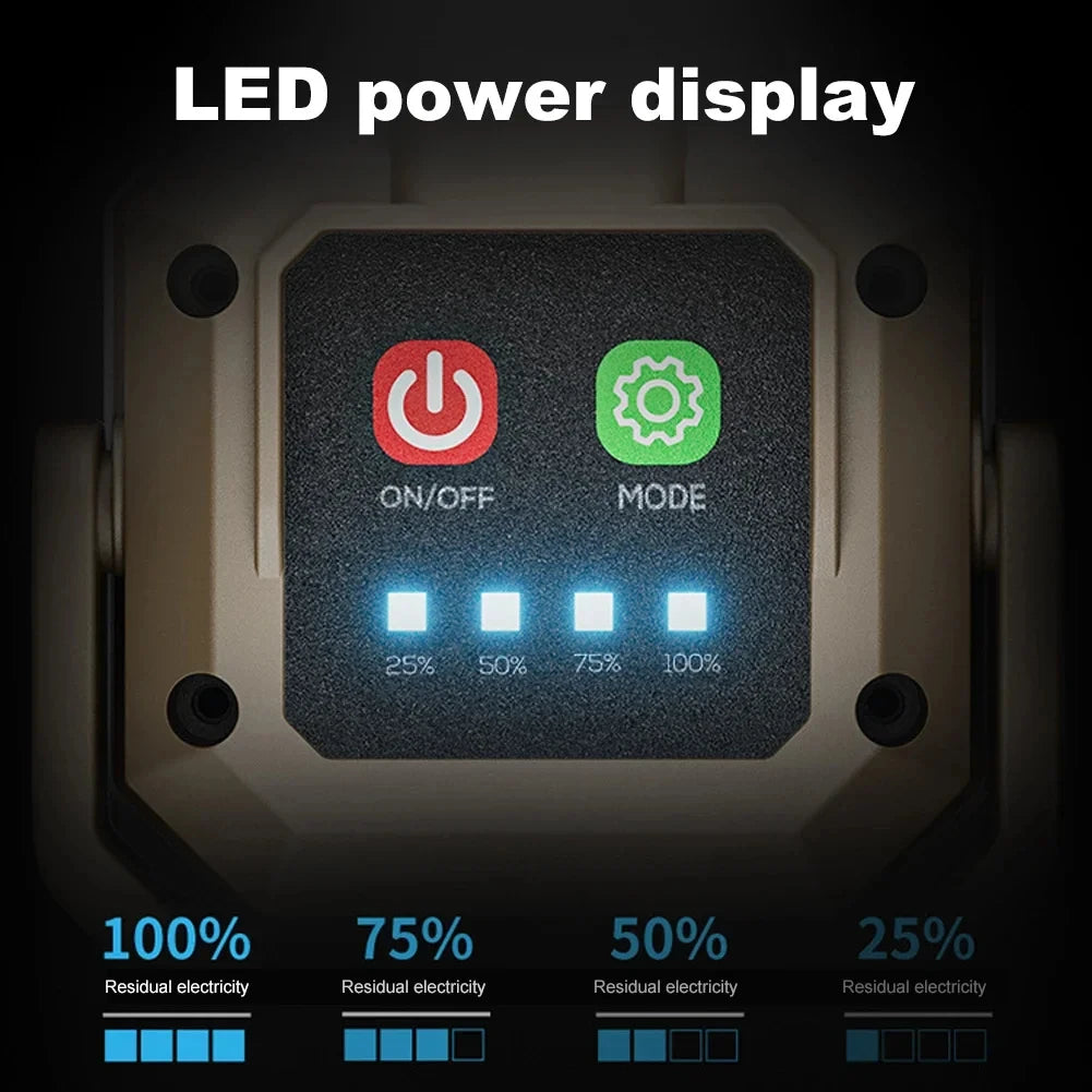Rechargeable LED Work Light: Waterproof Inspection Lamp with Magnetic Base, for Car Repair, Emergency & Workshop Use