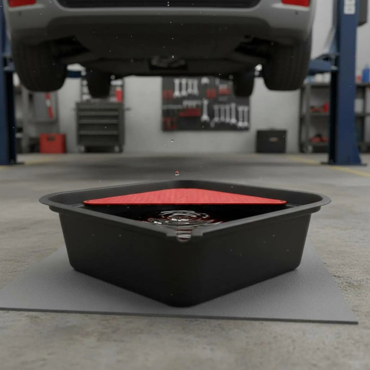 Oil Drain Pan Heavy Duty Oil Collection Pan Construction Vehicle Fluid Drain Basin for Mechanics, DIY Enthusiasts