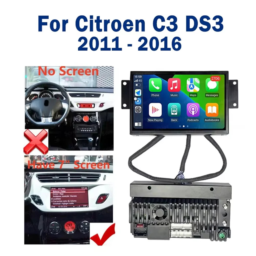 7-Inch Android Car Radio with GPS for Citroen C3 DS3 2010-2016 - image 3