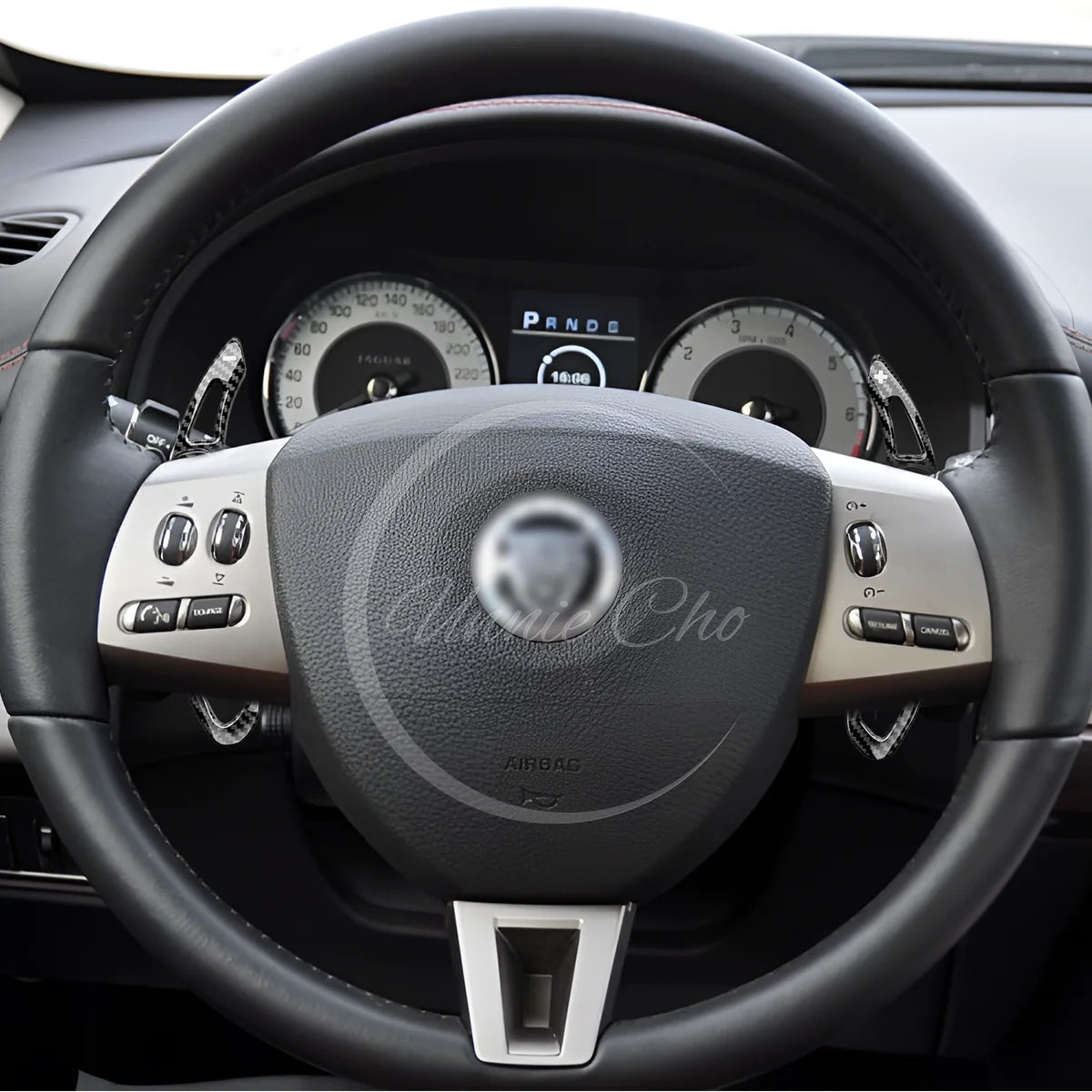 For Jaguar XF Accessories X250 X260 Car Steering Wheel Paddle Shifter Cover Trim 2007-2019 ABS Imitation Carbon Fiber Tuning