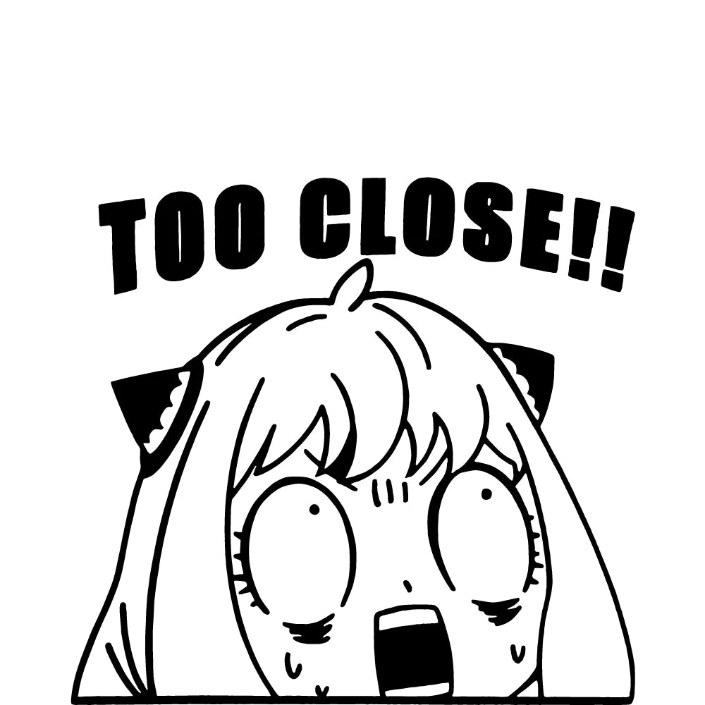 Too Close Anime Die-Cut Vinyl Decal for Car Rear Window - view 6