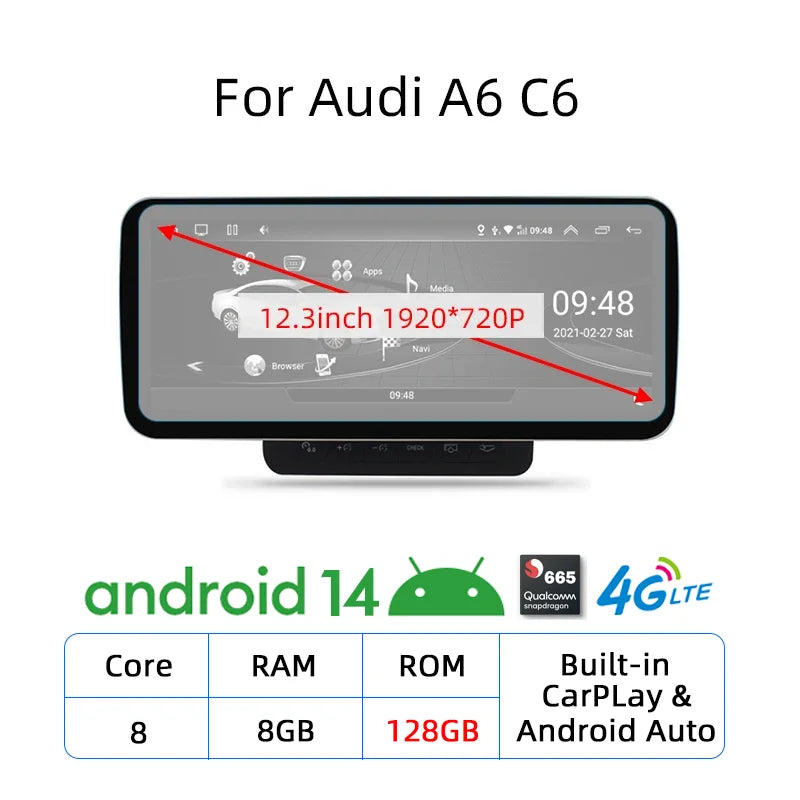 Android 14 Multimedia Player for Audi A4 A5 A6 Q7 - image 8