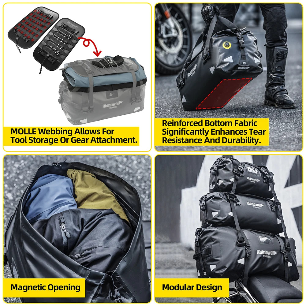 Rhinowalk Waterproof Motorcycle Saddle Bags 20-65L - image 4