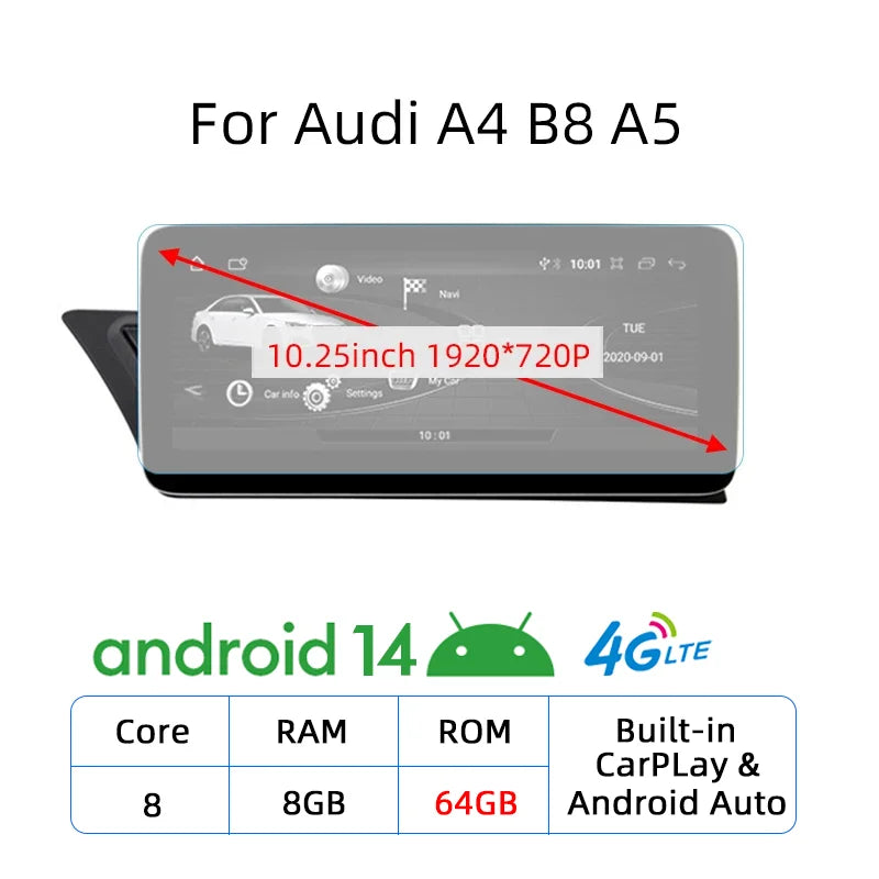 Android 14 Multimedia Player for Audi A4 A5 A6 Q7 - image 13