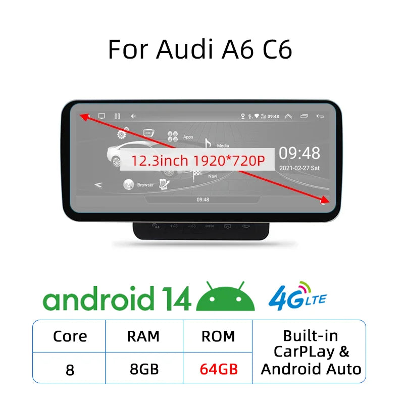 Android 14 Multimedia Player for Audi A4 A5 A6 Q7 - image 14