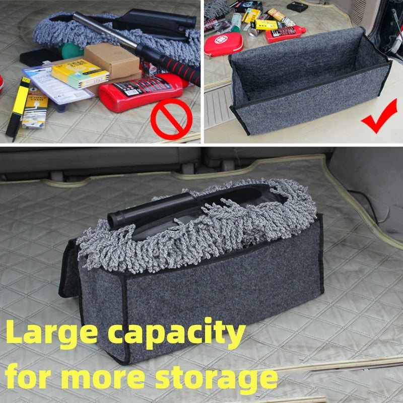 Felt Car Trunk Organizer with Anti-Slip Compartments