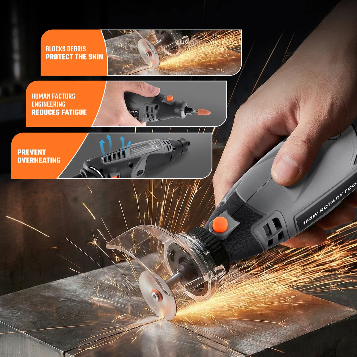 Rotary Tool Kit,Corded Power Rotary with Flex Shaft & 160 Accessories Tools for Handmade Crafting Projects and DIY Electric Drill Set