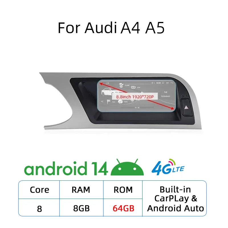 Android 14 Multimedia Player for Audi A4 A5 A6 Q7 - image 15