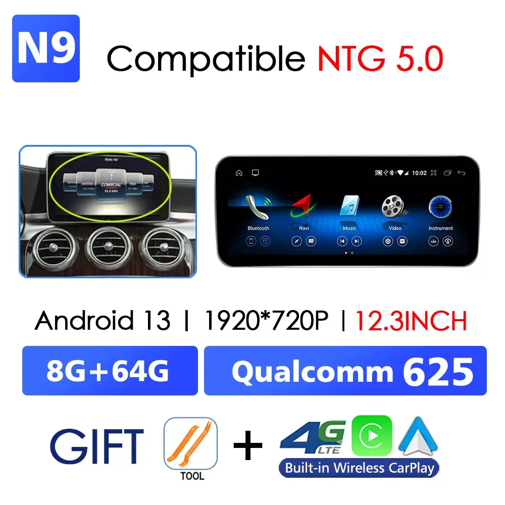Wireless CarPlay Android Auto Screen for Mercedes C-Class W205 - image 7
