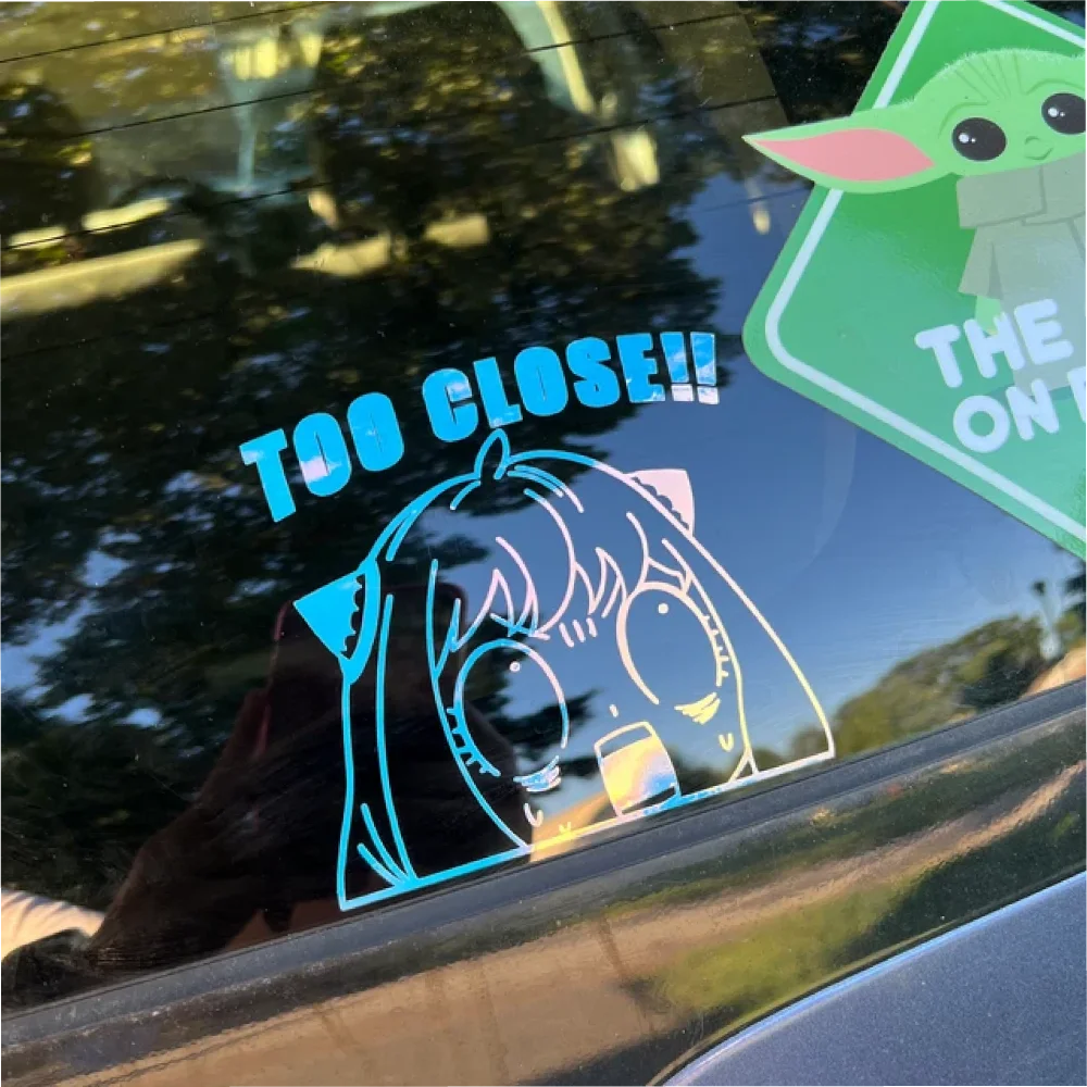 Too Close Anime Die-Cut Vinyl Decal for Car Rear Window - view 4