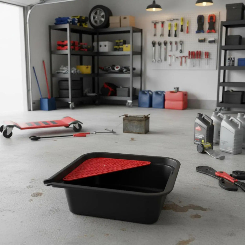 Oil Drain Pan Heavy Duty Oil Collection Pan Construction Vehicle Fluid Drain Basin for Mechanics, DIY Enthusiasts